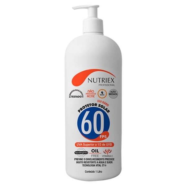 Protetor Solar Profissional FPS 60 1/3 UVA 1 Litro - NUTRIEX