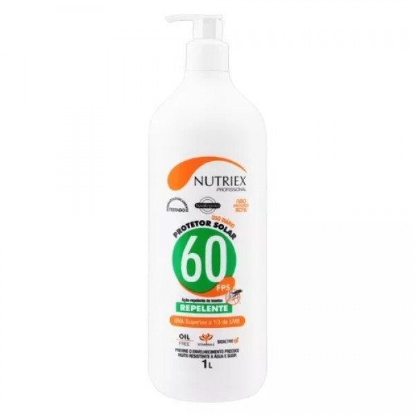 Protetor solar Nutriex Profissional FPS 60 Ação Repelente em creme 1 unidade de 1 L