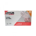 Luva de Vinil Descartável Clear SuperPro Incolor com 100 unidades 