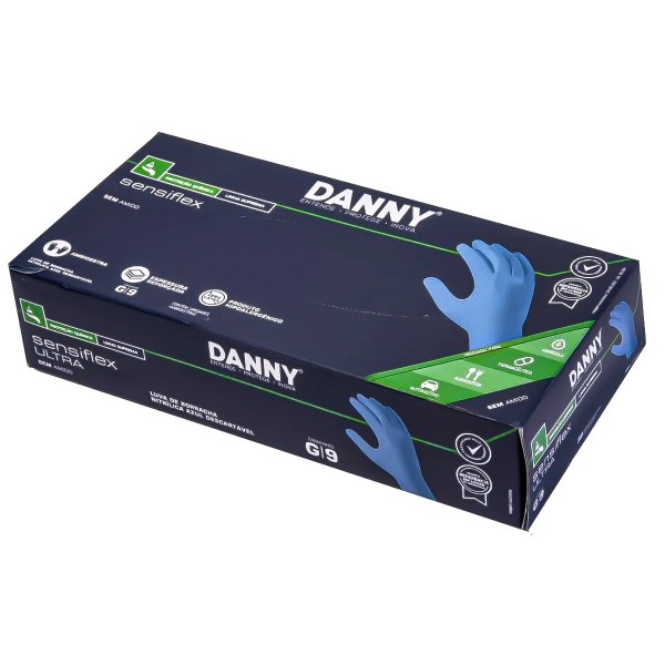 Luva Nitrílica Sensiflex Flex Danny CX/100 DA-90200-A CA 42979