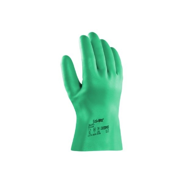 Luva Solvex 37-145 Proteção Química Nitrílica Verde 33 cm - CA 12704