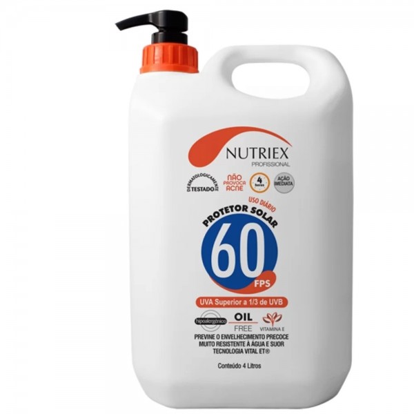 Protetor Solar Profissional FPS 60 1/3 UVA 4 Litros - NUTRIEX