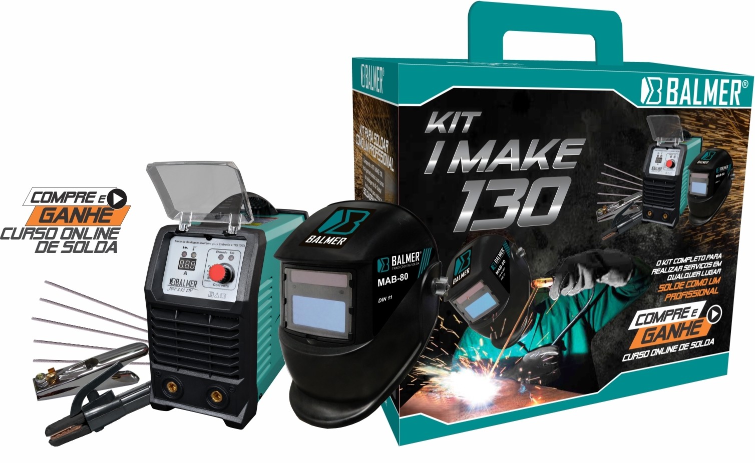 Kit Máquina Inversora de Solda e Máscara - I Make 130