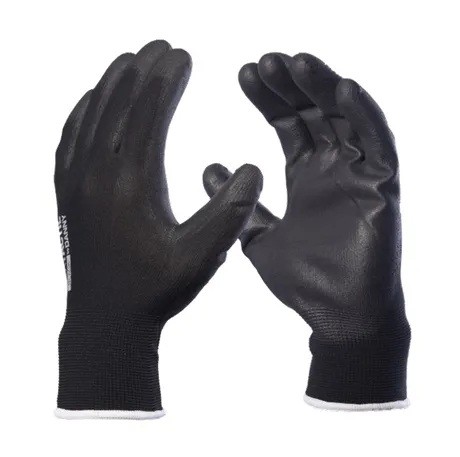 Luva DannyFlex Preta FlexTactil DA-12100P Nylon e Banho Pu Ótimo Tato CA 29014