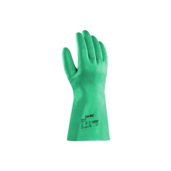 Luva AlphaTec Solvex 37-155 Nitrílica Verde Anti-Derrapante - CA 12597